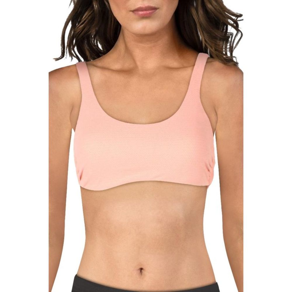 PQ Swim Womens Pink Shimmer Textured Scoop Neck Swim Top Separates NWT